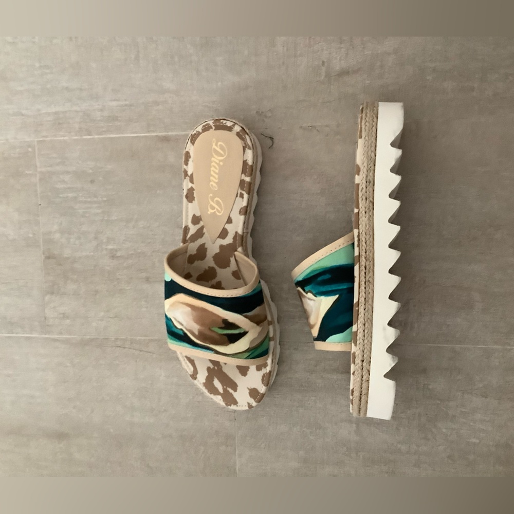 Diane B camo print lug sole slides